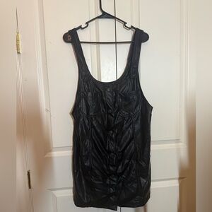 American Eagle Faux Leather Women Pinafore Dress - Size Large